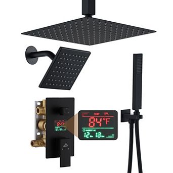 3 Function Digital Display Single Handle 1-spray Dual Shower System Set 1.8 Gpm