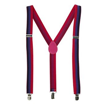 Striped Bi Pride Clip-end Suspenders