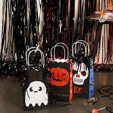 24 Pack Small Paper Gift Bags With Handles For Spooky Halloween Party Candy