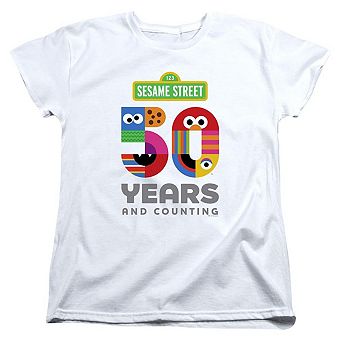 Sesame Street 50 Years Logo Short Sleeve Women´s Tee
