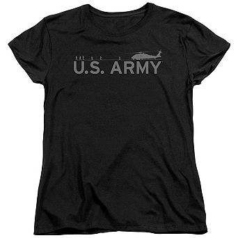 U.s. Army Helicopter Short Sleeve Womens Tee