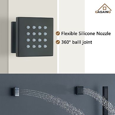 12" Ceiling Mounted Luxury Led Shower Head Handheld Spray