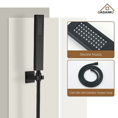 12" Ceiling Mounted Luxury Led Shower Head Handheld Spray