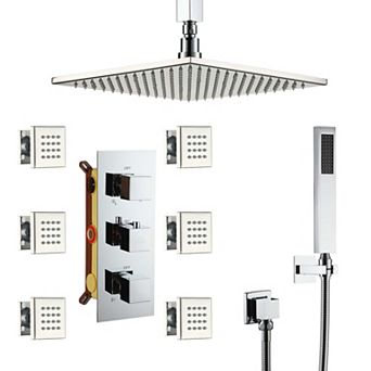 12" Ceiling Mounted Luxury Led Shower Head Handheld Spray