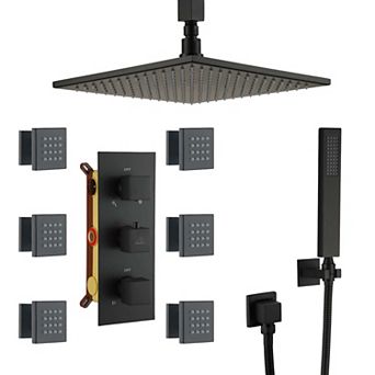 12" Ceiling Mounted Luxury Led Shower Head Handheld Spray