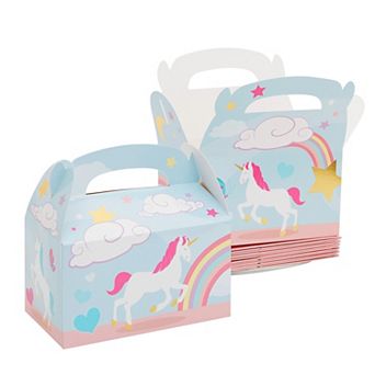 24 Treat Box Paper Birthday Party Favor Gift Goodie Container Unicorn 6x3.3x3.6
