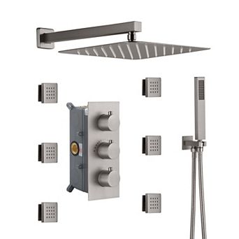 12" Wall Mounted 3 Way Thermostatic Luxury Shower System Set