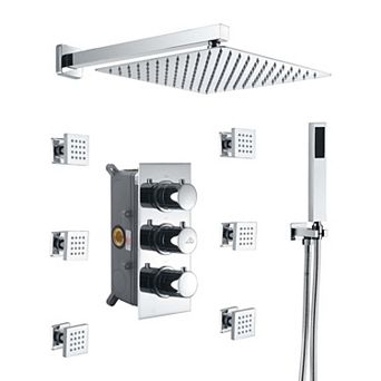 12" Wall Mounted 3 Way Thermostatic Luxury Shower System Set