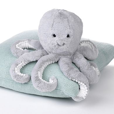 Lambs & Ivy Ocean Blue Plush Gray Octopus Stuffed Animal Toy - Inky