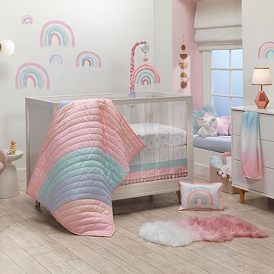 Lambs & Ivy Watercolor Pastel Rainbow Nursery/kids Wall Decals - Pink/mint