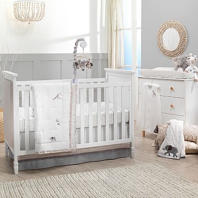 Lambs & Ivy Linen Safari Gray Giraffe Stuffed Animal Toy - Stretch