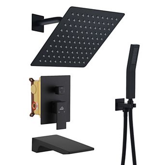 Wall Mounted Shower System With Handheld Shower And Tub Spout