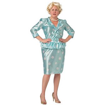 Rasta Imposta Golden Granny Ditzy Halloween Costume with Wig, Adult Size S-M
