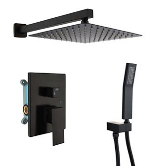 Casainc 12" Matte Waterfall Built-in Shower System With 2-way Diverter