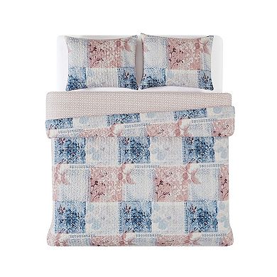 Cannon Textured Lotte Patchwork Comforter & Shams Set