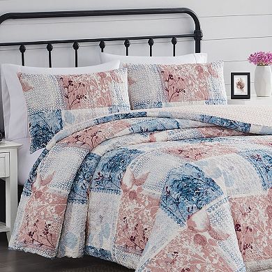 Cannon Textured Lotte Patchwork Comforter & Shams Set