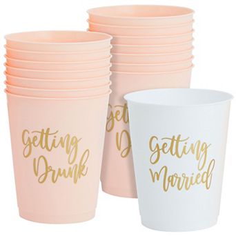 15 Pack Reusable Plastic Bachelorette Cups For Bachelorette Party, 16 Oz