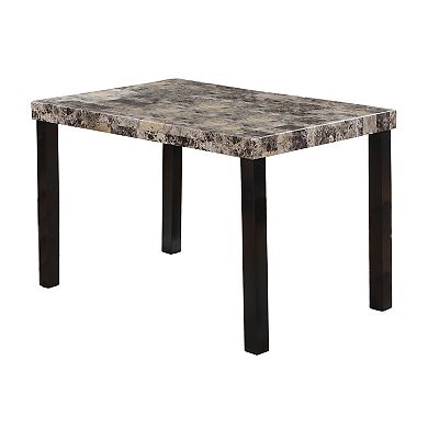 Best Master Furniture Melissa Wood and Faux Marble Dining Table