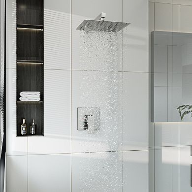 10" Wall Mounted Square Single Shower Head System Set