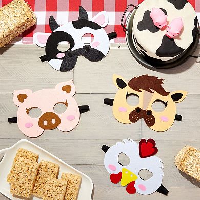 12-pack Animal Masks For Kids Farm-themed Birthday Party, 12 Designs, 7x7 In