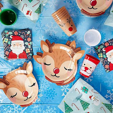 24 Pk Plastic Christmas Cups For Kids, 16oz Reusable Tumblers, 4 Festive Designs