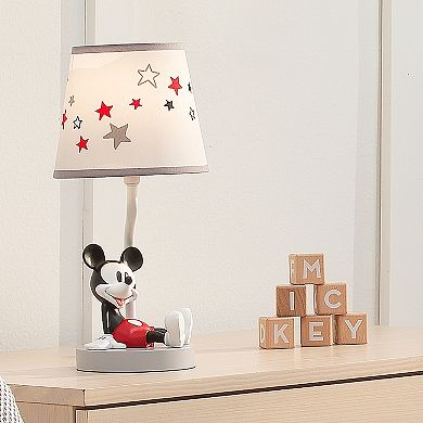 Lambs & Ivy Disney Baby Magical Mickey Mouse Lamp With Shade And Bulb - Gray