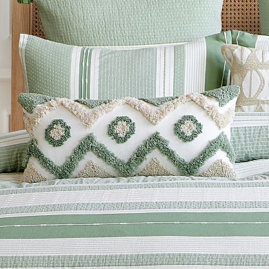 Levtex Home Pickford Green Tufted Throw Pillow