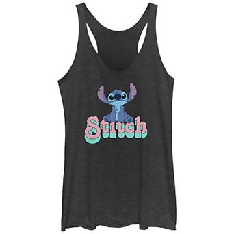 Disney's Lilo & Stitch Sitting Stitch Tri-Blend Juniors' Graphic Racerback Tank