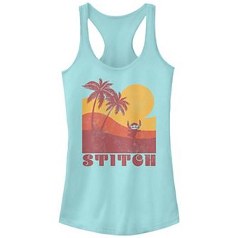 Disney's Lilo & Stitch Sunset Stitch Juniors' Graphic Racerback Tank