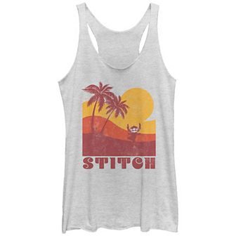 Disney's Lilo & Stitch Sunset Stitch Tri-Blend Juniors' Graphic Racerback Tank