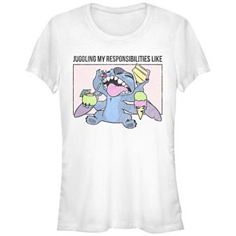Disney's Lilo & Stitch Responsibilities Juggler Stitch Juniors' Graphic Tee
