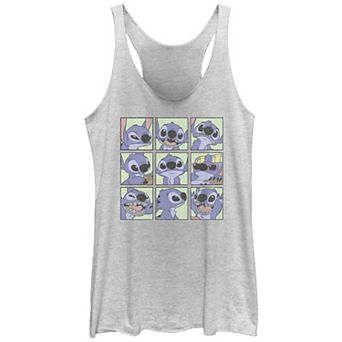 Disney's Lilo & Stitch Multi Moods Stitch Tri-Blend Juniors' Graphic Racerback Tank