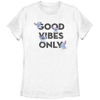 Disney's Lilo & Stitch Good Vibes Only Stitches Juniors' Graphic Tee