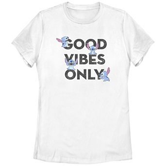 Disney's Lilo & Stitch Good Vibes Only Stitches Juniors' Graphic Tee