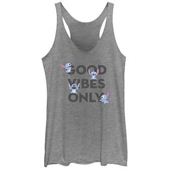 Disney's Lilo & Stitch Good Vibes Only Stitches Tri-Blend Juniors' Graphic Racerback Tank