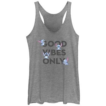 Disney's Lilo & Stitch Good Vibes Only Stitches Tri-Blend Juniors' Graphic Racerback Tank