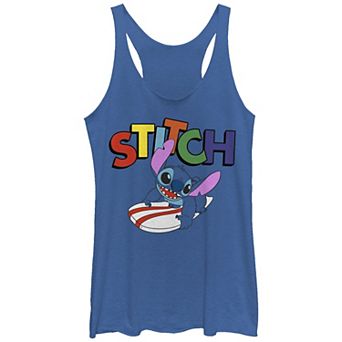 Disney's Lilo & Stitch Surf Stitch Tri-Blend Juniors' Graphic Racerback Tank