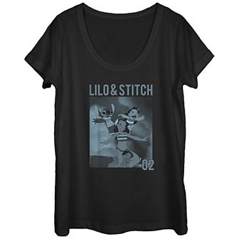 Disney's Lilo & Stitch Surfing Ohana Juniors' Graphic Tee