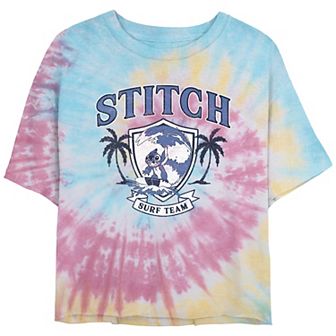 Disney's Lilo & Stitch Surf Team Crop Top Tie Dye Juniors' Graphic Tee