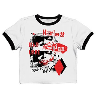 Juniors' Batman Harley Quinn Glitter Baby Graphic Tee