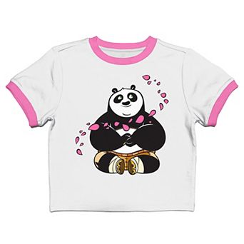 Juniors' King Fu Panda Po Flower Petals Baby Graphic Tee