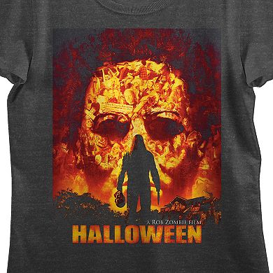 Juniors' Rob Zombies Halloween Fiery Graphic Tee
