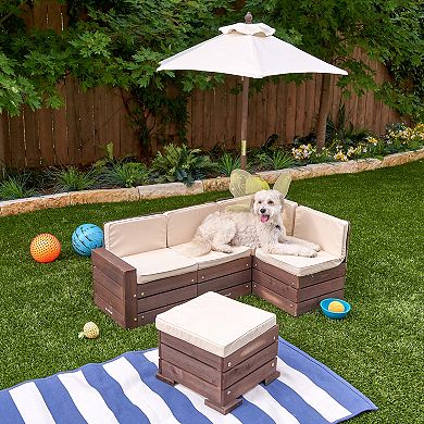 KidKraft Outdoor Sectional Ottoman & Umbrella Set