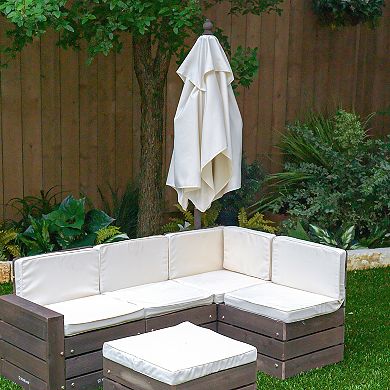 KidKraft Outdoor Sectional Ottoman & Umbrella Set