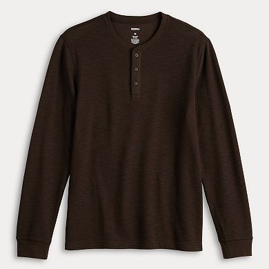 Men's Sonoma Goods For Life® Long Sleeve Textured Henley Tee