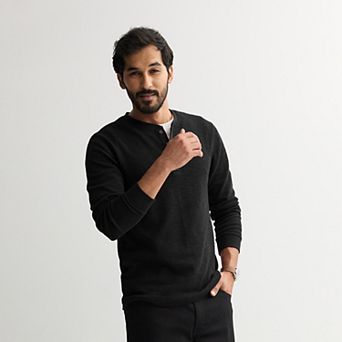 Men's Sonoma Goods For Life® Long Sleeve Textured Henley Tee