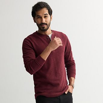 Men's Sonoma Goods For Life® Long Sleeve Textured Henley Tee