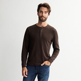 Men's Sonoma Goods For Life® Long Sleeve Textured Henley Tee