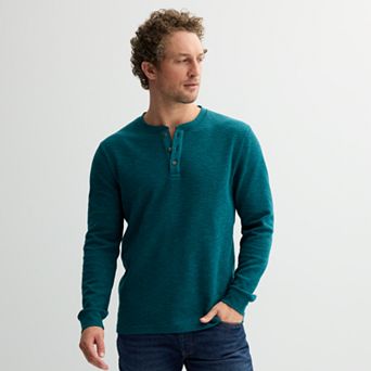 Men's Sonoma Goods For Life® Long Sleeve Textured Henley Tee