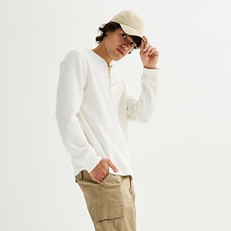 Men's Sonoma Goods For Life® Long Sleeve Textured Henley Tee